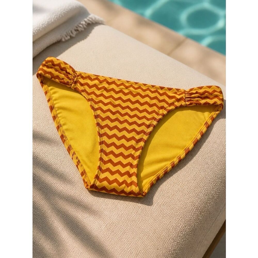 Lime Green and Gray Chevron Bikini Bottom XL EUC